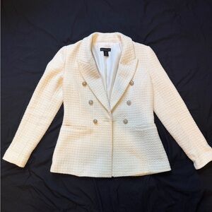 House of Harlow 1960 Cream Double-Breasted Blazer